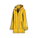 mustard-colored hooded rain coat image